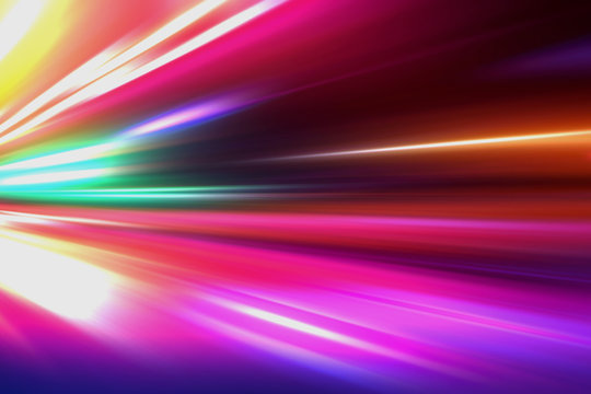 speed motion on night road