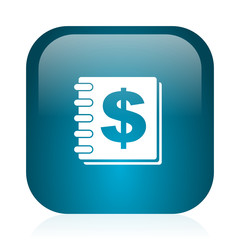 money blue glossy internet icon