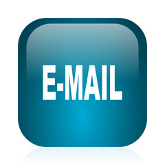 email blue glossy internet icon