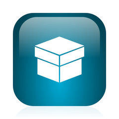 box blue glossy internet icon