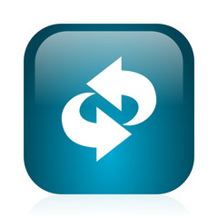 rotation blue glossy internet icon