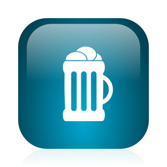 beer blue glossy internet icon