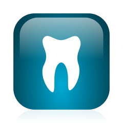 tooth blue glossy internet icon