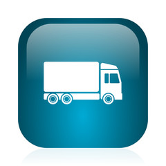 delivery blue glossy internet icon