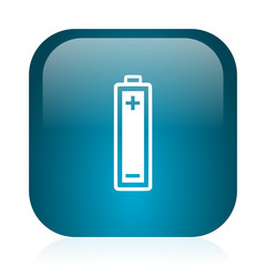 battery blue glossy internet icon