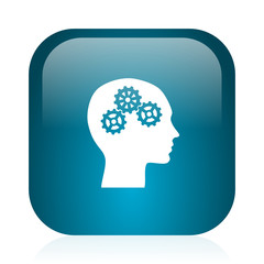 head blue glossy internet icon