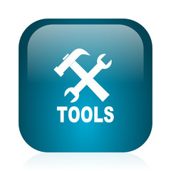 Obraz premium tools blue glossy internet icon