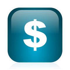 Obraz premium dollar blue glossy internet icon