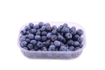 More blueberry in a bowl isolated on white background