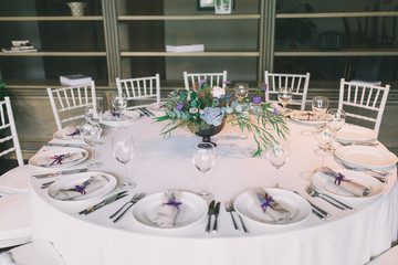 wedding table with decoration
