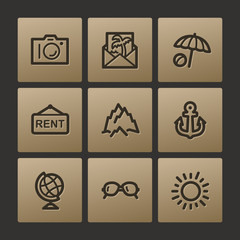 Travel web icons, buttons set