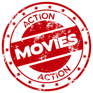 Action Movies Rubber Stamp