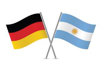 Germany and Argentina flags. Vector illustration.