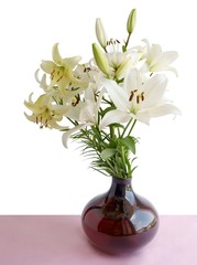 posy of yellow lilies
