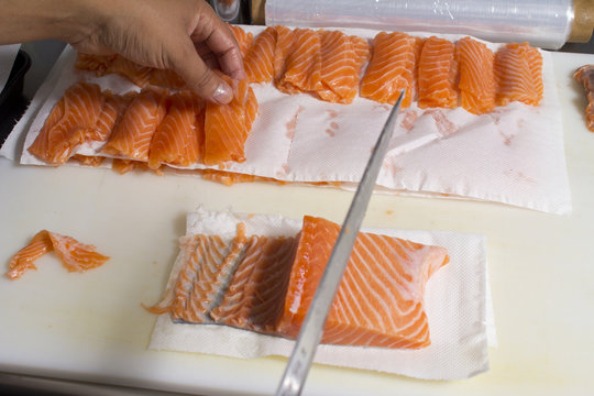 sliced salmon processing