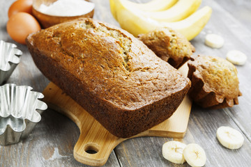 Homemade banana cake