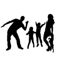 Vector silhouette of a family.