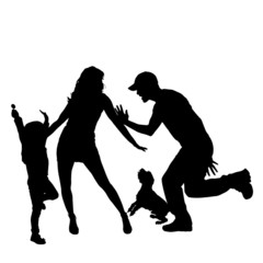Vector silhouette of a family.