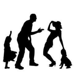 Vector silhouette of a family.