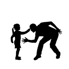 Vector silhouette of a family.