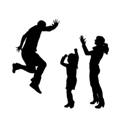 Vector silhouette of a family.