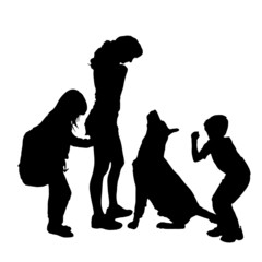 Vector silhouette of a family.