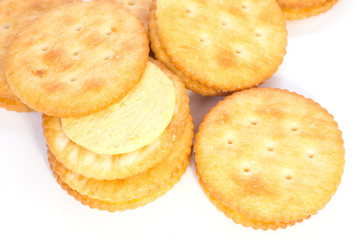 Cheese Biscuits on white background