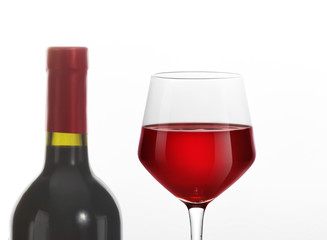 Red Wine bottle and glass