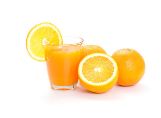 orange juice isolated on white background