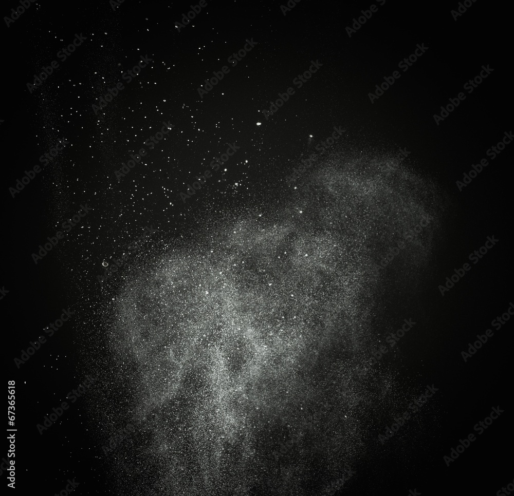 Canvas Prints white powder exploding isolated on black