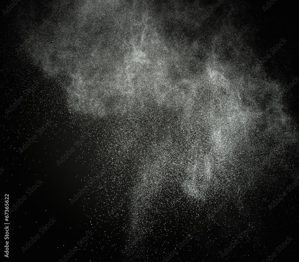 Canvas Prints white powder exploding isolated on black
