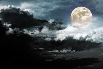 Cloudy full moon