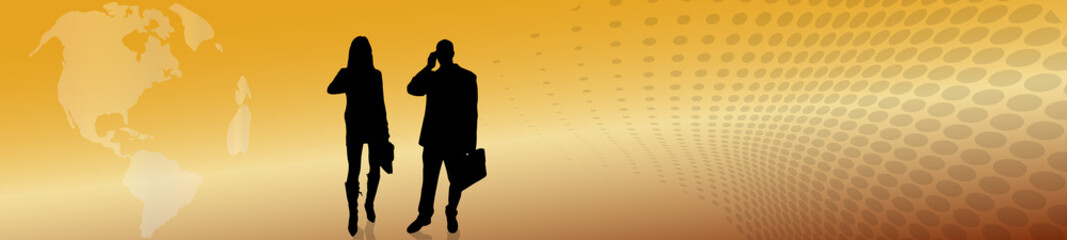 Vector silhouette of business people.