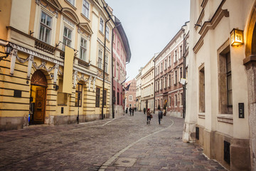Obraz premium Old Town is the historic central district of cracow, Poland