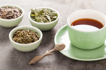 Different sorts of green tea - 67366225
