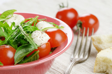 Caprese Salad and bread