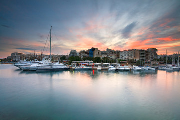 Fototapeta na wymiar Boats in Zea marina, Piraeus, Athens.
