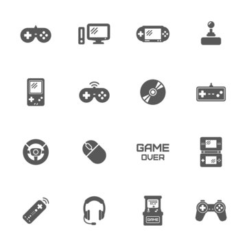 Video game icons set.