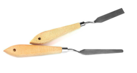 Painting palette knifes isolated on a white