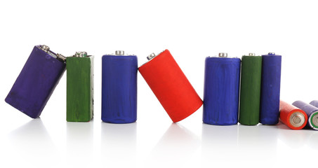 Alkaline batteries, isolated on white