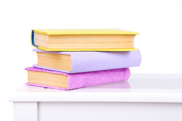 Books on coffee table in room