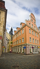 Obraz premium The streets in old town, Riga, Latvia