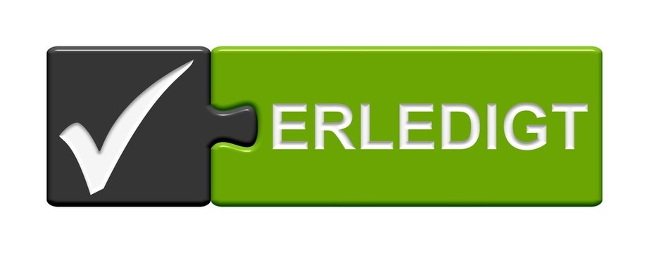 Puzzle-Button grau gr&uuml;n: Erledigt