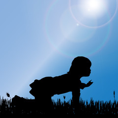 Naklejka premium Vector silhouette of nature.