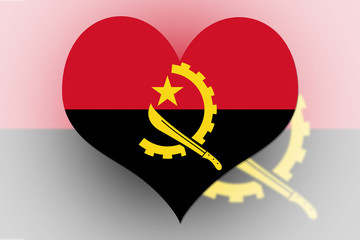 Obraz premium Angola Flag heart