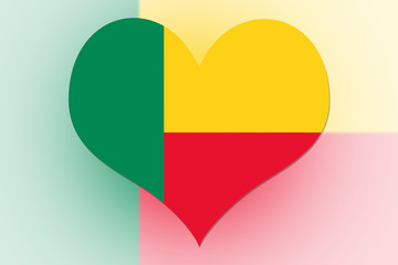 Benin Flag heart