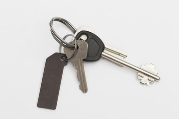 keys on the white background