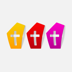 realistic design element: tombstone