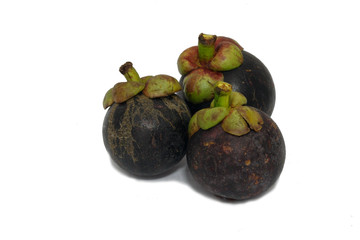 Mangosteens isolated on white background