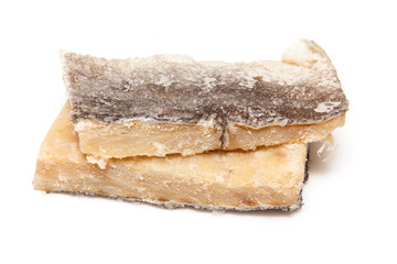 Pieces of salt cod fish